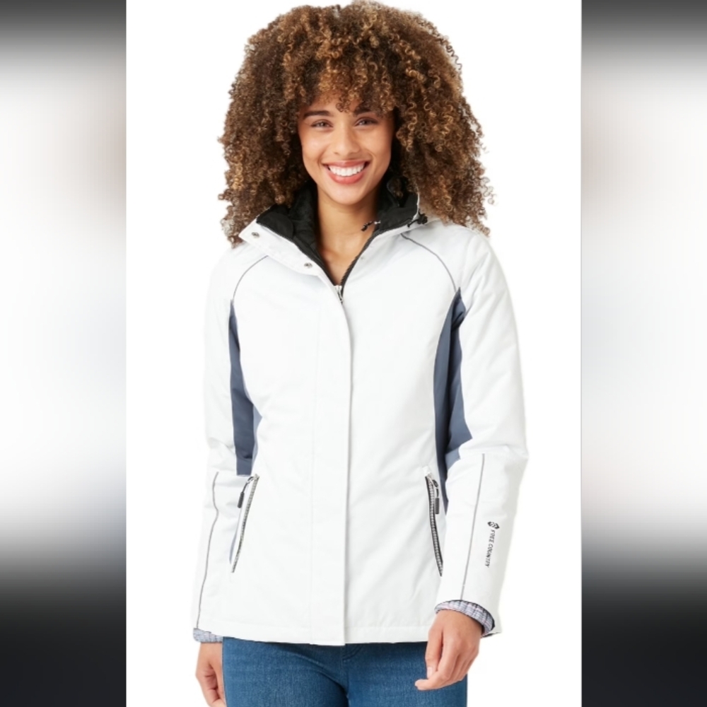 White and Gray Women's Jacket Size L